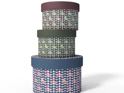 Round Box Set 3D model