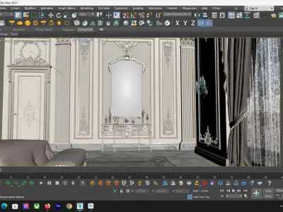 Luxury Classic Bedroom - Corona Rendered 3D model