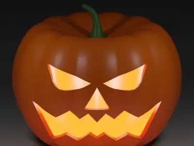 Cartoon Halloween Pumpkin 3D model