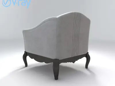 Milano Designer Accent Chair  High Poly Upholstered 3D Model 3D model