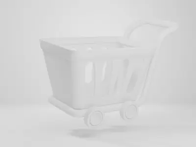 Shopping Cart Low-poly 3D model