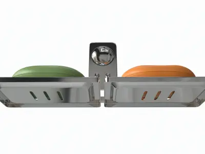 Bathroom Double Soap Holder 01 3D model