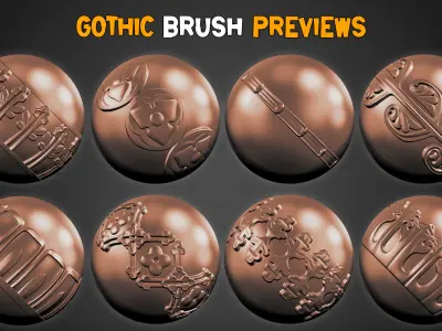 50 Gothic Trim Brushes  and  3D Models   Vol 23   3D model
