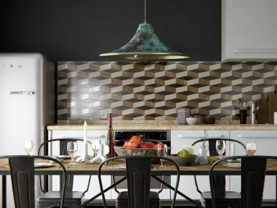 Pendant light Lo brass sku 1139 Free 3D model