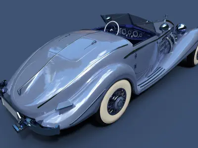 Mercedes-Benz 540k Special Roadster Low-poly 3D model