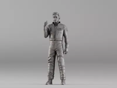 S00099 Male Astronaut Statue 3D print model