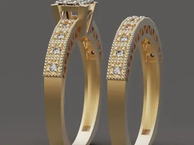 Lux ring silver gold sterling printable jewelry 3D model 3D print model shop