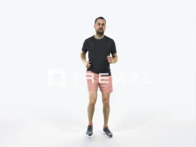 Portrait 07F Running Jogging Football Sports Man Low-poly 3D model