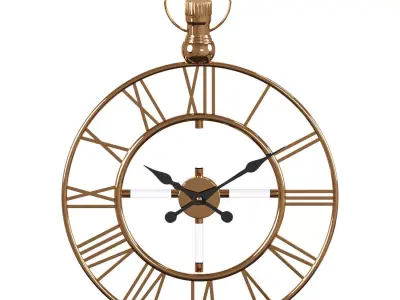 ROUND WALL CLOCK GOLD 3D model