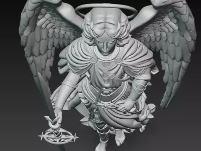 Divine Archangel Michael Warrior Sculpture 3d Model Print SLT  3D print model