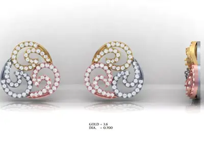 Luxury earrings for 3D printing 3D print model 11