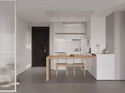 Modern  dining room interior scenes  3D model