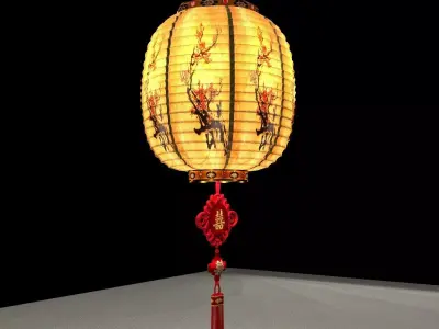 Chinese red lantern  3D model 35