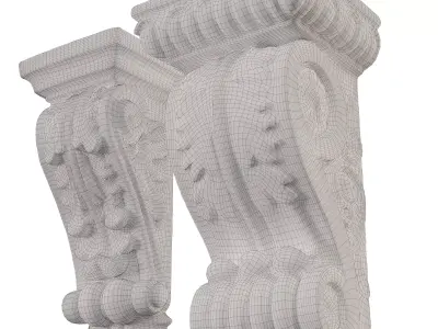 Ornate Decorative Corbel Collection  Low-poly 3D model