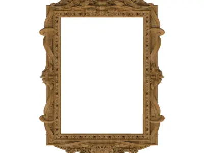 Carved picture frame STL 3D model 120