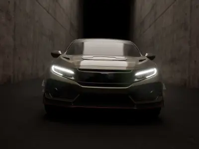 Low poly Honda Civic Type R Varis 2017  without logo Low-poly 3D model