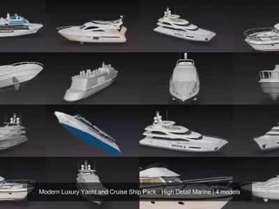 Modern Luxury Yacht and Cruise Ship Pack - High Detail Marine