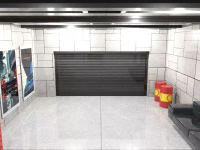 Modern Garage  Low-poly 3D model