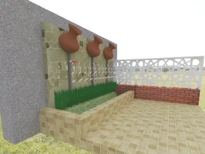 Simple Ablution Place in Mosque Design outdoor 3D print model