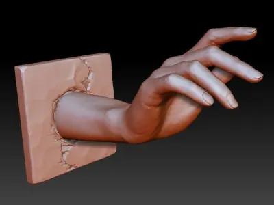 Woman hand art decorative printable sculpt  3D print model