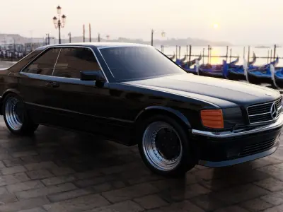 Mercedes 560 Sec  Low-poly 3D model
