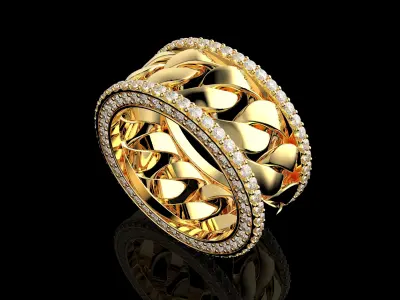 Luxury Gold Diamond Ring   High Quality  3D print model