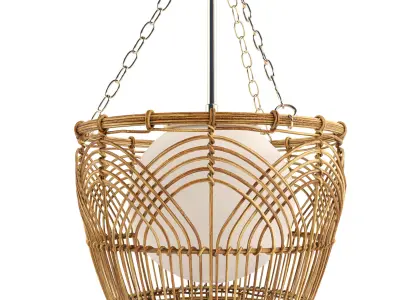 Serene deco basket lantern 3D model