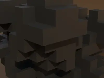 Geometric blocks V1 Low-poly 3D model
