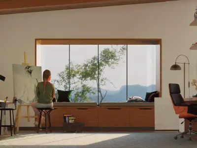 Art Studio and Home Office Scene 3D model