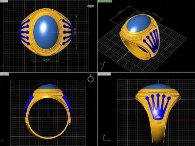 Turkish silver ring men 3D model get
