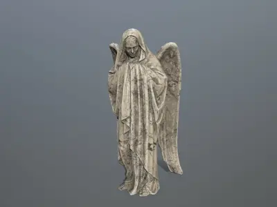 Angel Statue 01 Low-poly 3D model