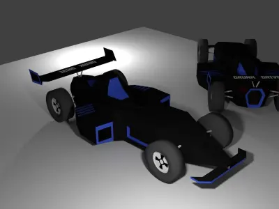 Low poly racing car F1 Low-poly 3D model