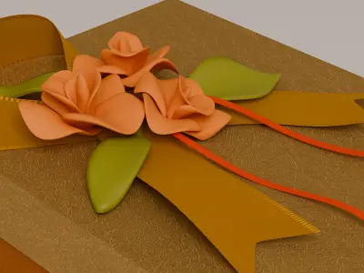 Package for Gift Gold 150 x 210 x 80mm 3D model