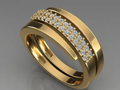 Band Ring 3D print model 76