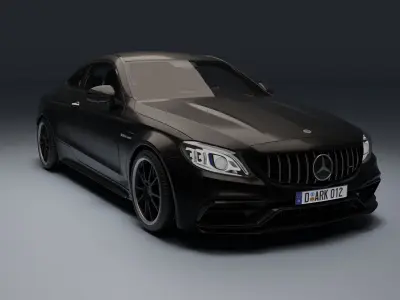 Mercedes AMG C63 S Low-poly 3D model