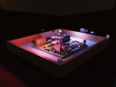 Low Poly City lego house Low-poly 3D model