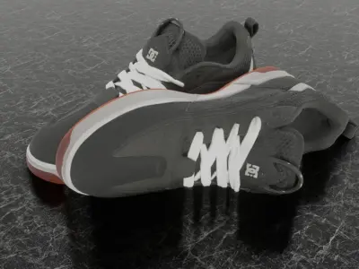 DC LEGACY 3D SHOES - BROWN - BLACK Low-poly 3D model