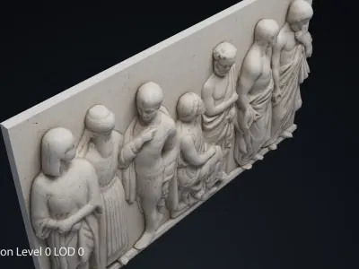 Bas Relief df4 Low-poly 3D model