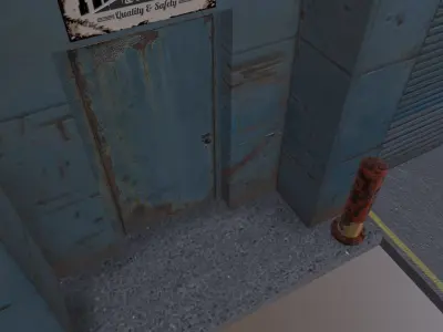 Old Auto Centre Service Low-poly 3D model