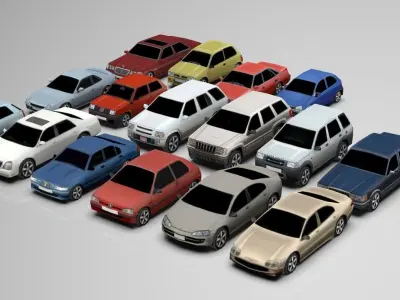 Low-Poly cars Low-poly 3D model