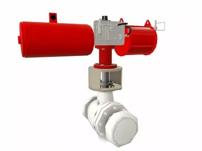 On Off Valve Extended Low-poly 3D model