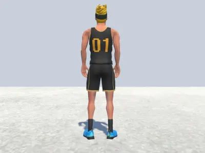 Basket ball player Rigged Low-poly 3D model