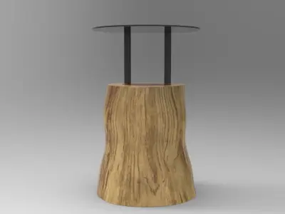 Log Side Table Low-poly 3D model