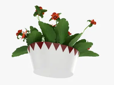 Artificial plant in a pot 01 3D model