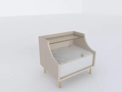 Curved Luxury Nightstand 3D model