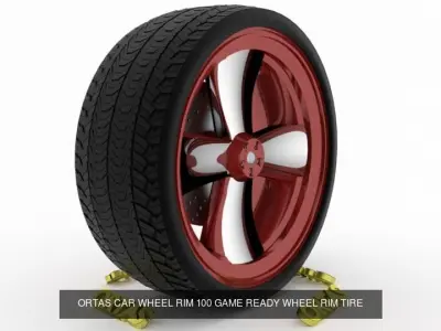 ORTAS CAR WHEEL RIM 99-100 GAME READY WHEEL 3D Model Pack