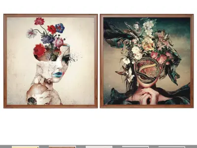 Art Frames 152- Floral Heads 3D model