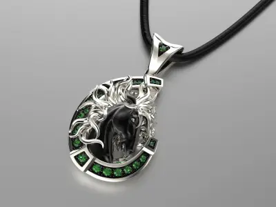 Jewelry Pendant Wild Horse 0179 Stl 3dm Gold Pendant 3D print model