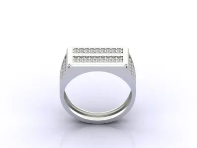 Print Ready STL 3DM  Gents Rings Diamond Men Ring  3D print model 238