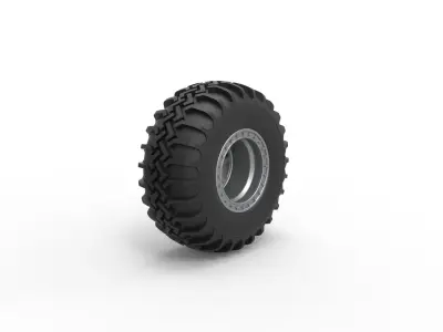 Wheel of Uphill Sand Racing Dragster V2 Scale 1 to 25 3D print model